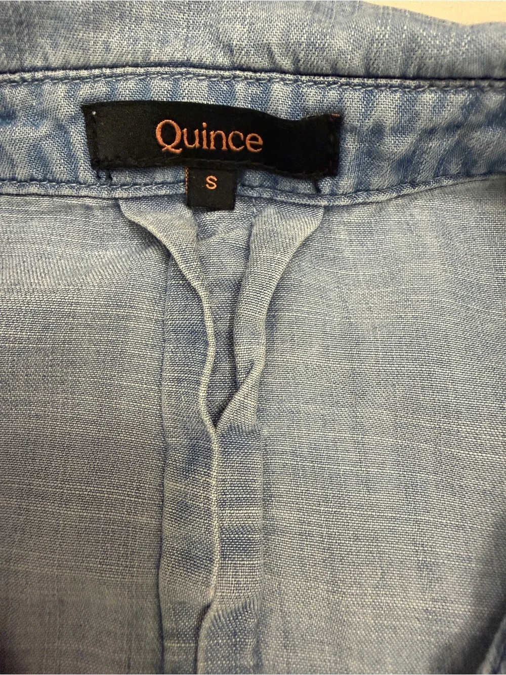 Quince Light Blue Chambray Tencel Lyocell Short Sleeve Camp Shirt - Picture 5 of 6